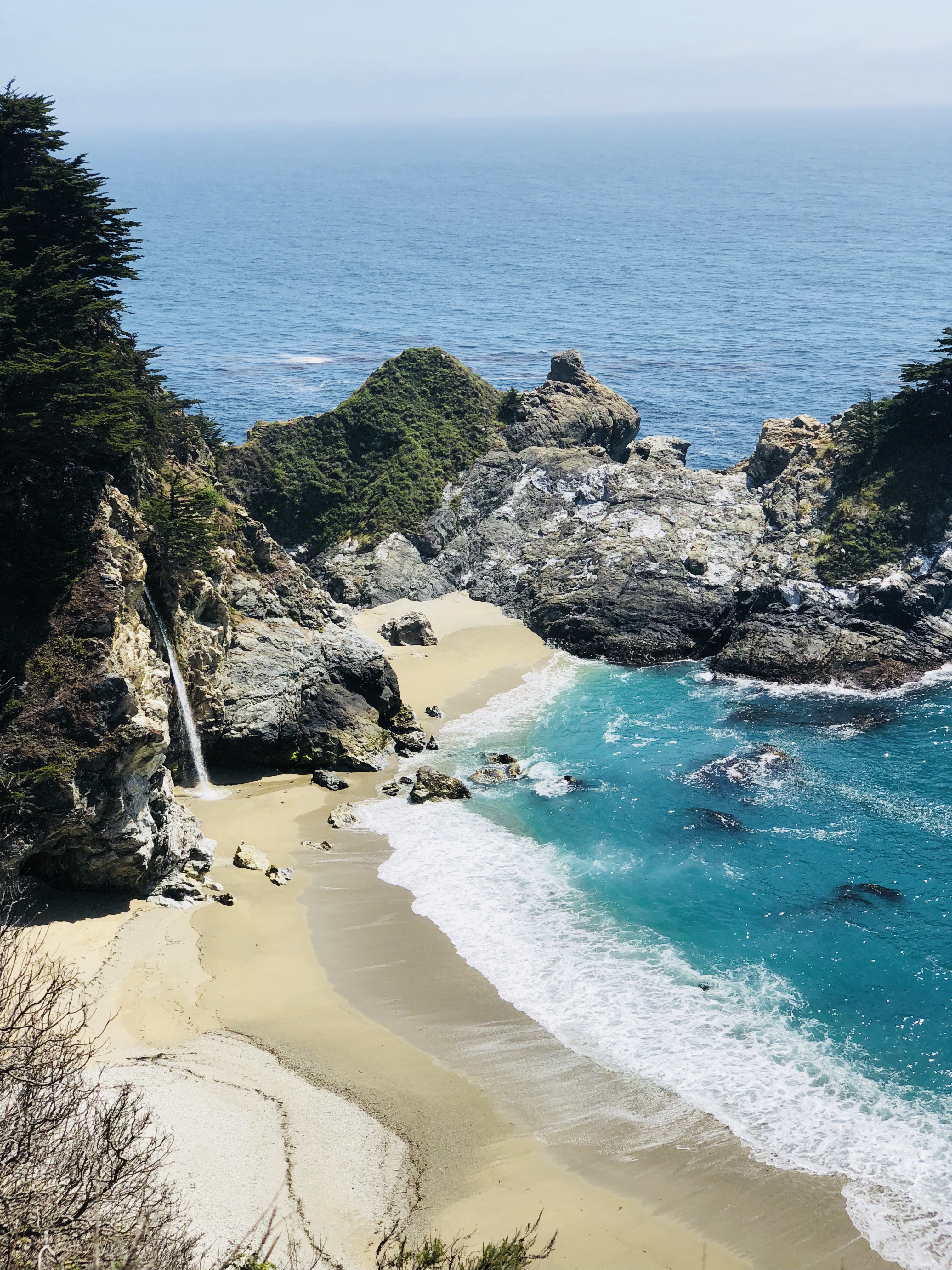 Photograph of McWay Falls in Julia Pfeiffer Burns State Park, Big Sur, California, by R.A.Myers.